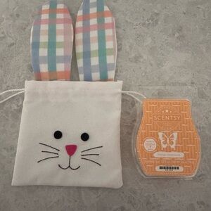 Easter Bunny Drawstring Pouch with Scentsy wax Orange Dreamsicle